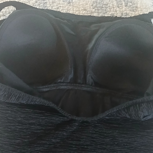 Black Size 12 Tall Krinkle Chorine Resistant One Piece Swim Suit - Picture 5 of 9